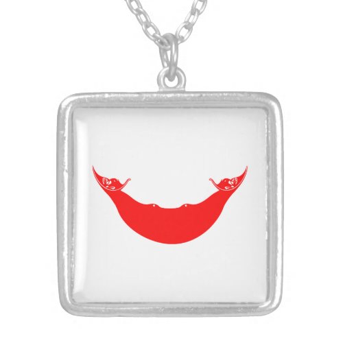 Easter Island Flag Silver Plated Necklace