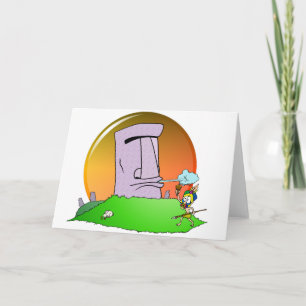 Easter Island Humor Holiday Card