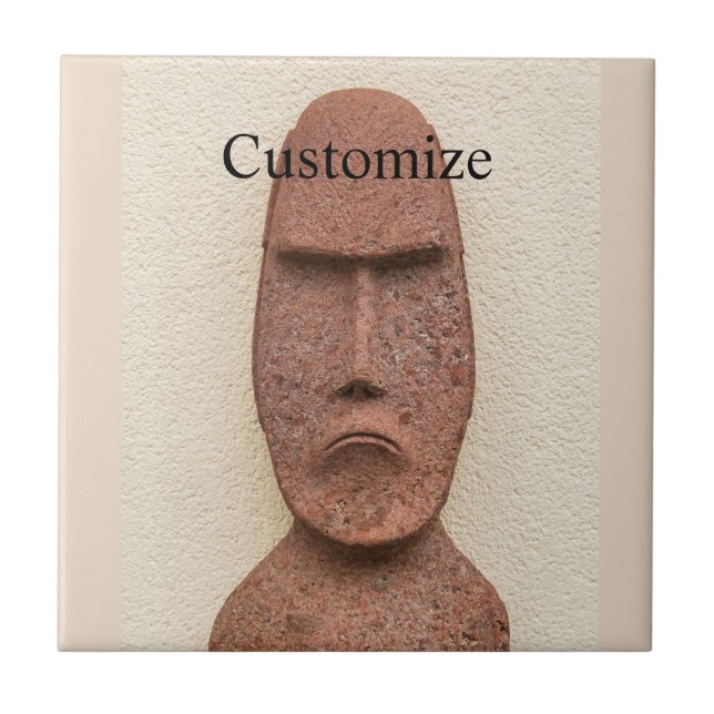 Easter Island Moai Head Thunder_Cove  Ceramic Tile (Front)