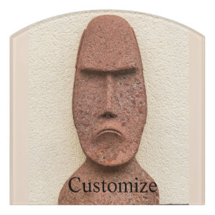 Easter Island Moai Head Thunder_Cove Door Sign