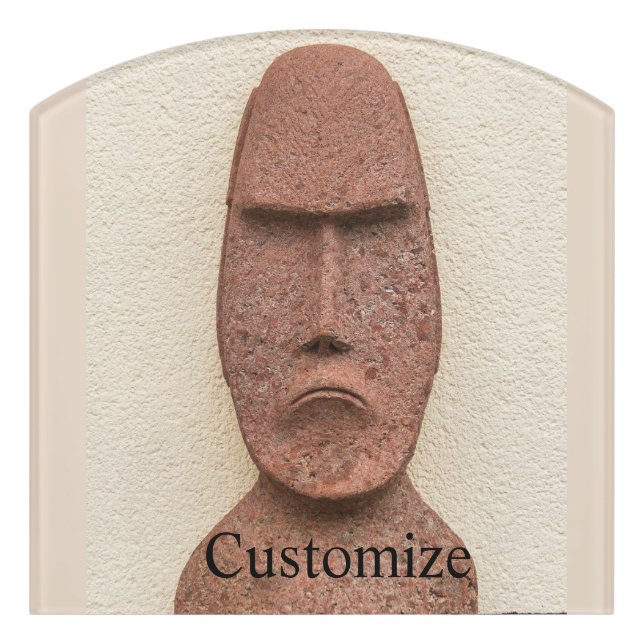 Easter Island Moai Head Thunder_Cove Door Sign (Contour Front)