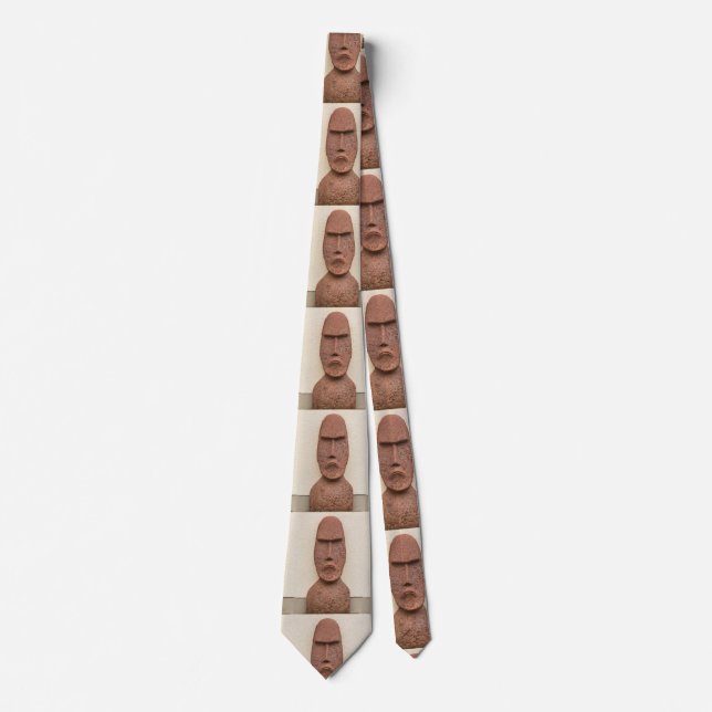 Easter Island Moai Head Thunder_Cove Neck Tie (Front)