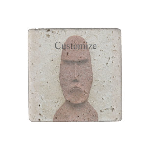 Easter Island Moai Head Thunder_Cove Stone Magnet