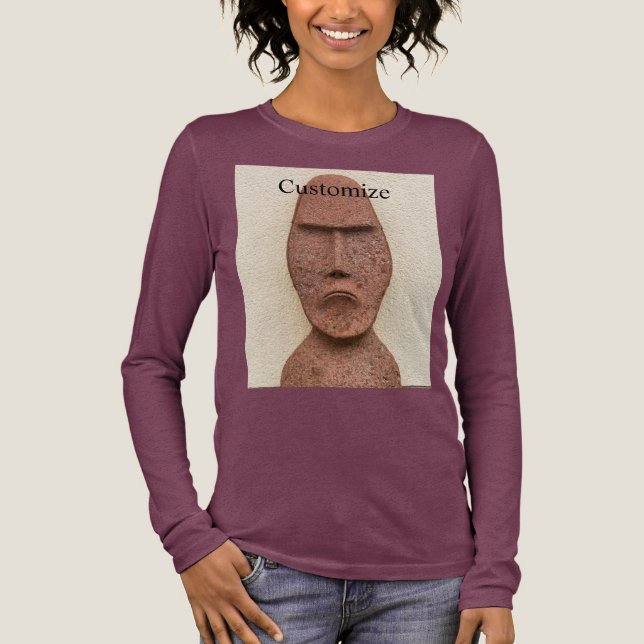 Easter Island Moai Head Thunder_Cove Tri-Blend Shirt (Front)