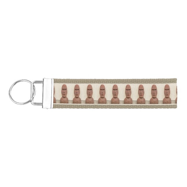 Easter Island Moai Head Thunder_Cove  Wrist Keychain (Keys on Left)