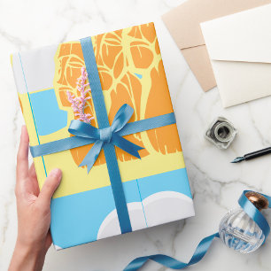 Easter Island Moai Heads Historic Wrapping Paper