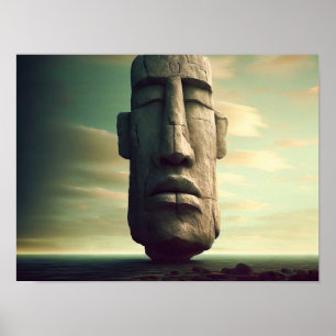 Easter Island Statue The Moai  Poster