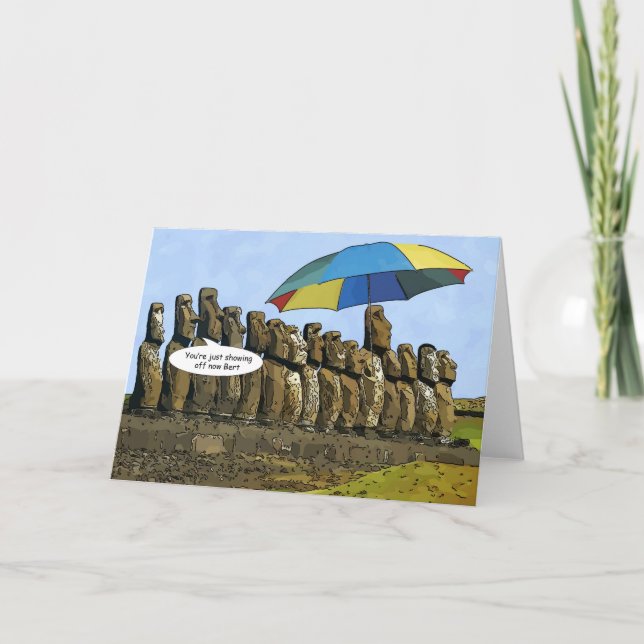 Easter Island statues Holiday Card (Front)