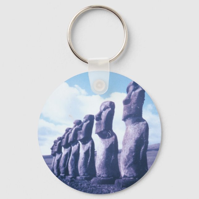 Easter Island Statues Keychain (Front)