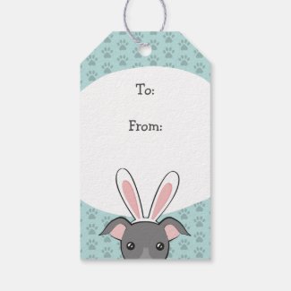 Easter Italian Greyhound Grey Dog Cute Bunny ears Gift Tags