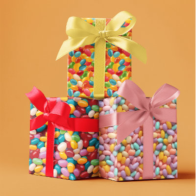 Easter Jelly Bean Pattern Wrapping Paper Sheets