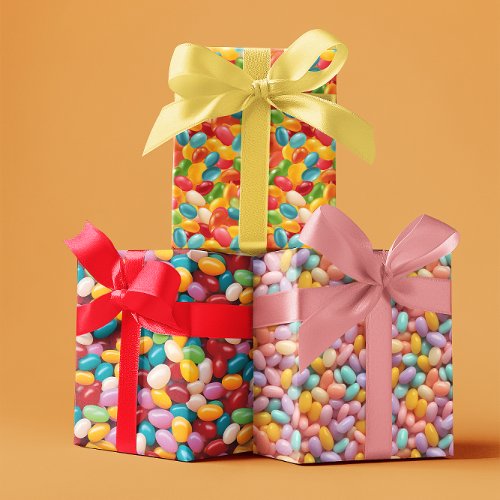 Easter Jelly Bean Pattern Wrapping Paper Sheets