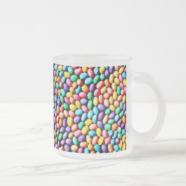 Easter Jelly Beans Frosted Glass Coffee Mug (Right)