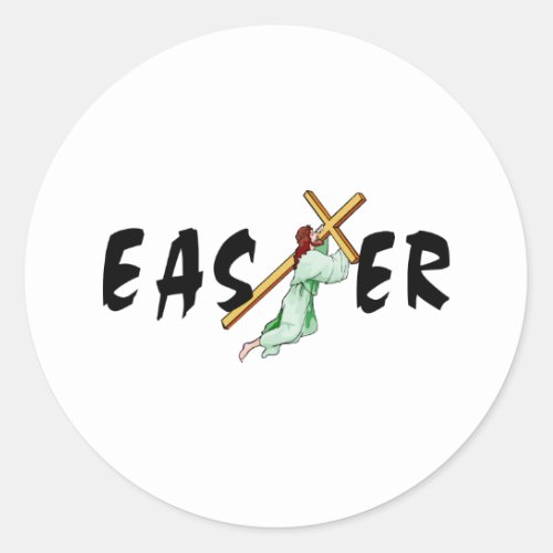 Easter Jesus Cross Classic Round Sticker