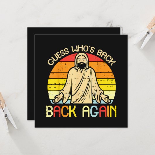Easter Jesus Guess Whos Back Religious Christian (Front/Back In Situ)