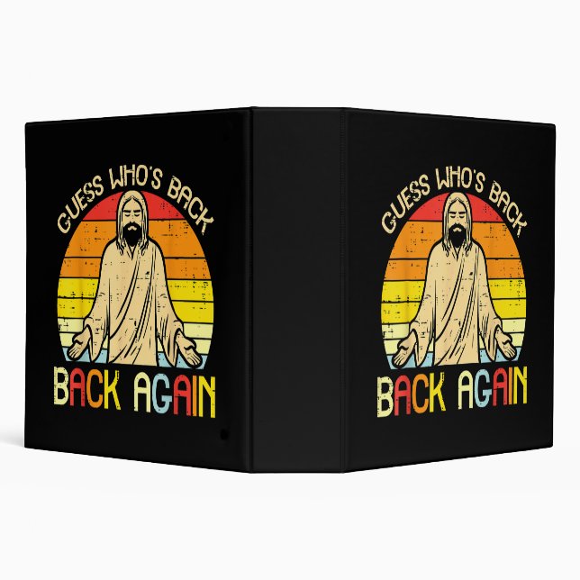 Easter Jesus Guess Whos Back Religious Christian 3 Ring Binder (Background)