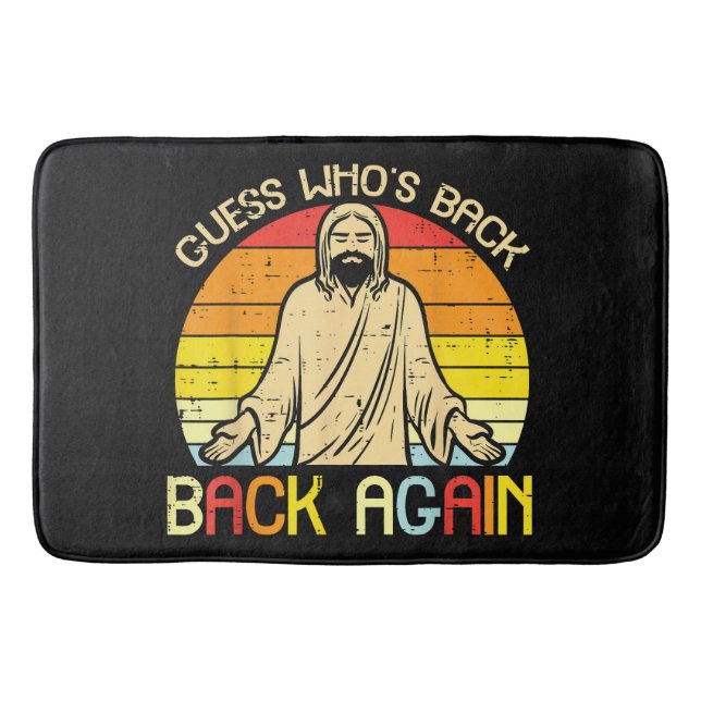 Easter Jesus Guess Whos Back Religious Christian Bath Mat (Front)