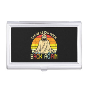 Easter Jesus Guess Whos Back Religious Christian Business Card Case