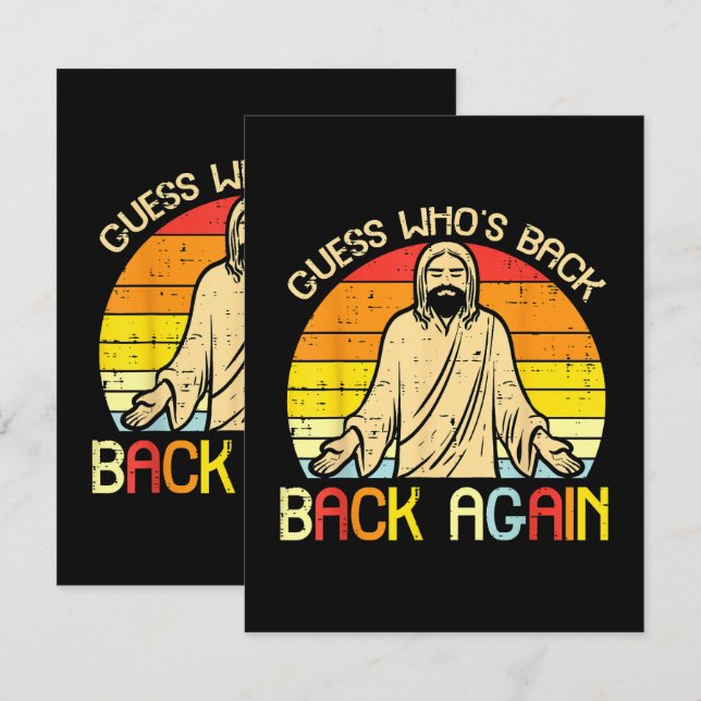 Easter Jesus Guess Whos Back Religious Christian Card (Front/Back)