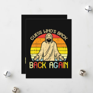 Easter Jesus Guess Whos Back Religious Christian Holiday Card