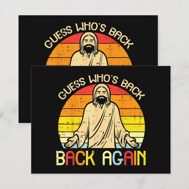 Easter Jesus Guess Whos Back Religious Christian Invitation (Front/Back)