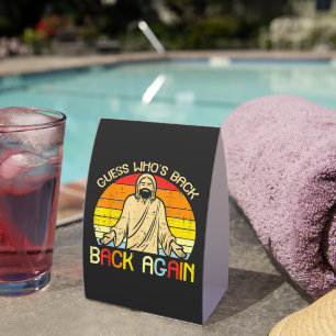 Easter Jesus Guess Whos Back Religious Christian Paper Table Tent