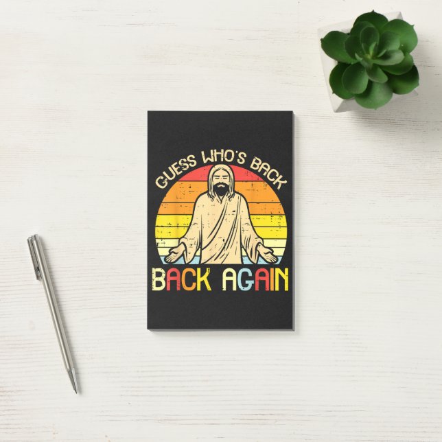 Easter Jesus Guess Whos Back Religious Christian Post-it Notes (Office)