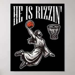Easter Jesus He Is Rizzen Risen Christian Boys Kid Poster