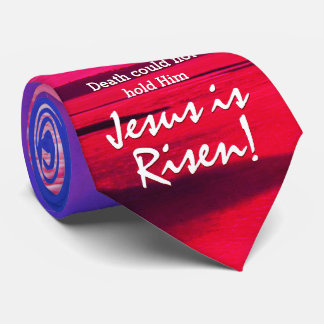Easter JESUS IS RISEN Christian Monogram Neck Tie
