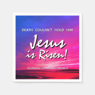 Easter JESUS IS RISEN Customizable Christian Napkins
