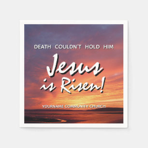 Easter JESUS IS RISEN Customizable Christian Napkins
