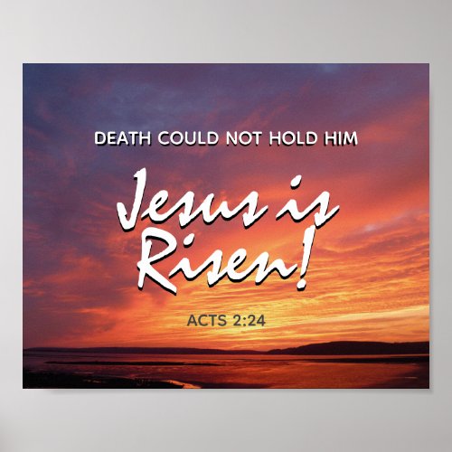 EASTER Jesus Is Risen Stylish Scenic Sunset Poster