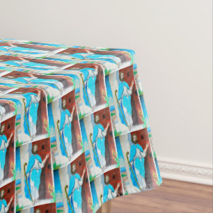 EASTER JESUS KNOCKS TABLECLOTH