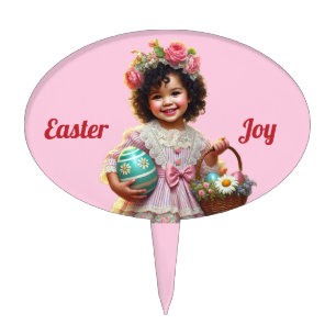 EASTER JOY ~ EASTER VINTAGE GIRL~  CAKE TOPPER