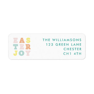 Easter Joy Modern Pastels Return Address Label
