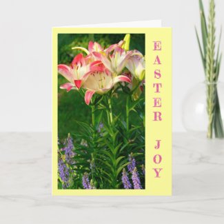 EASTER JOY/ RED AND WHITE LILIES/CUSTOMIZAB