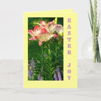 EASTER JOY/ RED AND WHITE LILIES/CUSTOMIZAB
