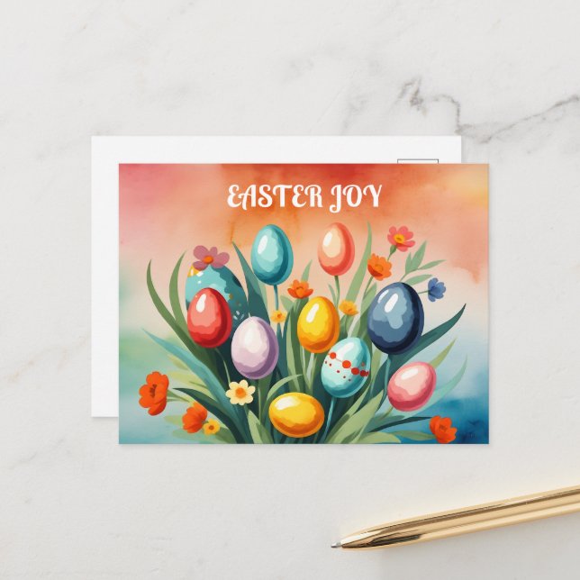 Easter Joy, Spring Postcard (Front/Back In Situ)