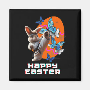 Easter Karate Bunny Magnet