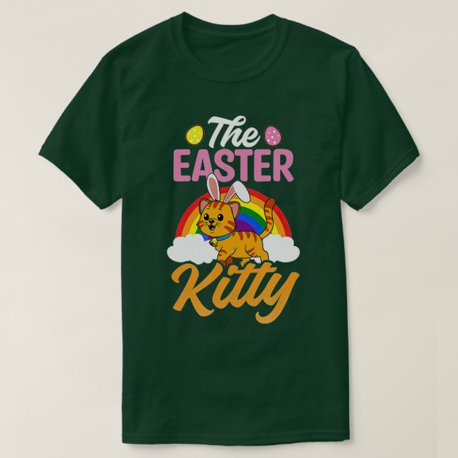 Easter Kitty Design Easter Cat  T-Shirt (Design Front)