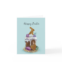 "Easter Kulich, Bunny, Painted Eggs"