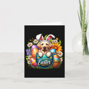Easter Labrador Puppy Floral Easter Colorful Eggs Card