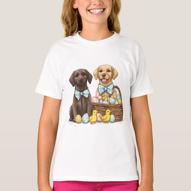 Easter Labrador Retriever Dogs T-Shirt (Front)