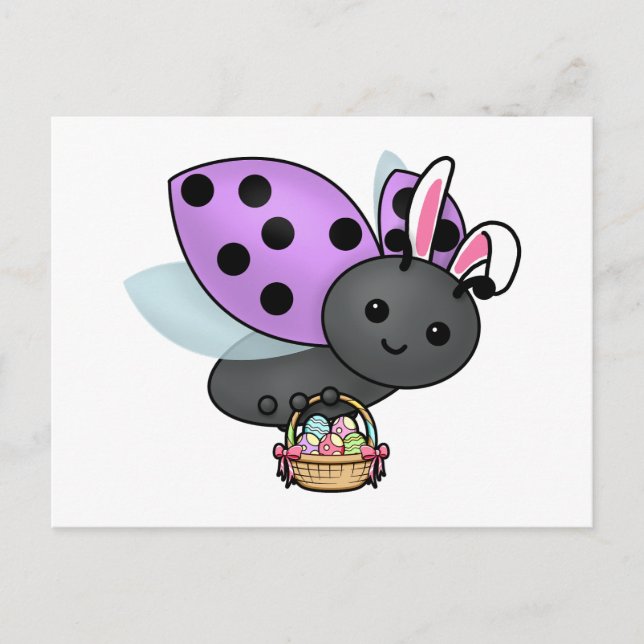 Easter Ladybug Postcard (Front)