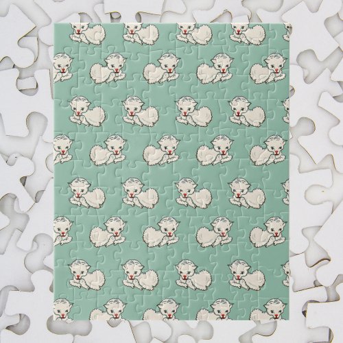 Easter Lamb Baby Farm Animal Vintage Religion Jigsaw Puzzle