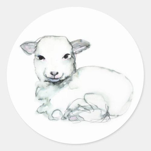 Easter Lamb Easter Classic Round Sticker