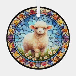 Easter Lamb In Stained Glass Ornament