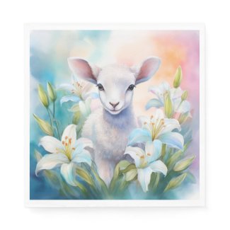 Easter Lamb Paper Napkin