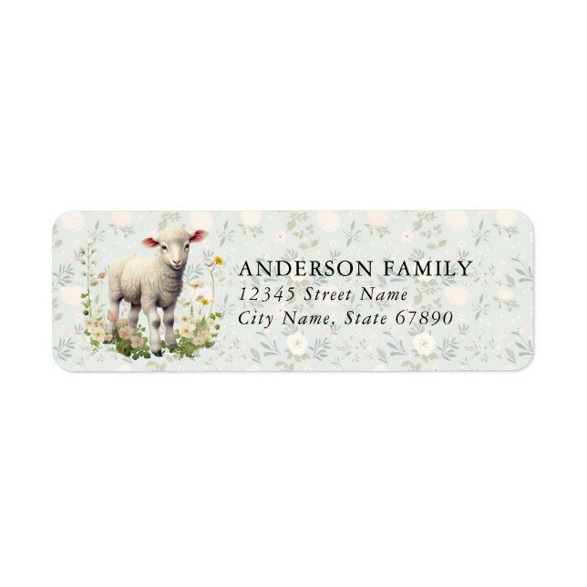 Easter Lamb Return Address Labels (Front)