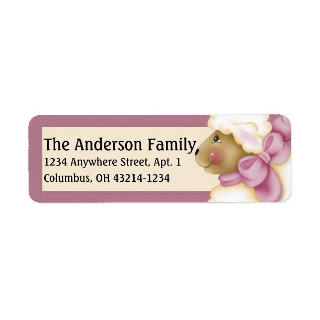 Easter Lamb Sheep Pink Color address labels (Front)